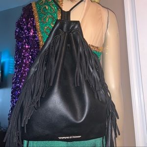 Victoria Secret Fashion Show Black Fringe Backpack